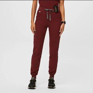 Burgundy Zamora™ High Waisted - Tall Jogger Scrub Pants